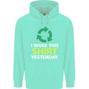 I Wore This Yesterday Funny Environmental Childrens Kids Hoodie Peppermint