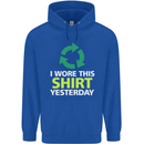 I Wore This Yesterday Funny Environmental Childrens Kids Hoodie Royal Blue