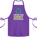 I Wore This Yesterday Funny Environmental Cotton Apron 100% Organic Purple