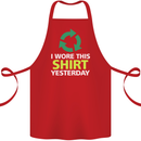 I Wore This Yesterday Funny Environmental Cotton Apron 100% Organic Red