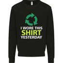 I Wore This Yesterday Funny Environmental Kids Sweatshirt Jumper Black