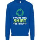 I Wore This Yesterday Funny Environmental Kids Sweatshirt Jumper Royal Blue