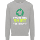 I Wore This Yesterday Funny Environmental Kids Sweatshirt Jumper Sports Grey