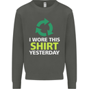 I Wore This Yesterday Funny Environmental Kids Sweatshirt Jumper Storm Grey