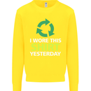 I Wore This Yesterday Funny Environmental Kids Sweatshirt Jumper Yellow
