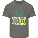 I Wore This Yesterday Funny Environmental Kids T-Shirt Childrens Charcoal