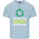 I Wore This Yesterday Funny Environmental Kids T-Shirt Childrens Light Blue