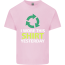 I Wore This Yesterday Funny Environmental Kids T-Shirt Childrens Light Pink