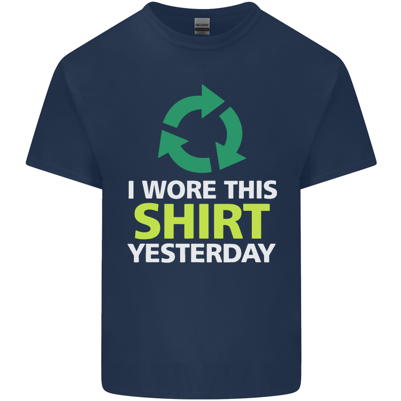 I Wore This Yesterday Funny Environmental Kids T-Shirt Childrens Navy Blue
