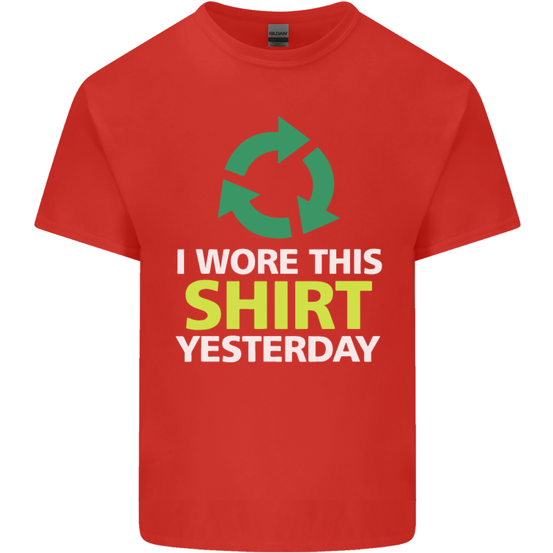 I Wore This Yesterday Funny Environmental Kids T-Shirt Childrens Red