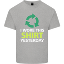 I Wore This Yesterday Funny Environmental Kids T-Shirt Childrens Sports Grey