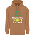 I Wore This Yesterday Funny Environmental Mens 80% Cotton Hoodie Caramel Latte