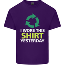 I Wore This Yesterday Funny Environmental Mens Cotton T-Shirt Tee Top Purple