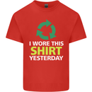 I Wore This Yesterday Funny Environmental Mens Cotton T-Shirt Tee Top Red