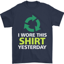 I Wore This Yesterday Funny Environmental Mens T-Shirt Cotton Gildan Navy Blue