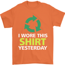 I Wore This Yesterday Funny Environmental Mens T-Shirt Cotton Gildan Orange