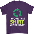 I Wore This Yesterday Funny Environmental Mens T-Shirt Cotton Gildan Purple