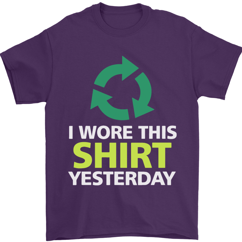 I Wore This Yesterday Funny Environmental Mens T-Shirt Cotton Gildan Purple