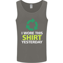 I Wore This Yesterday Funny Environmental Mens Vest Tank Top Charcoal