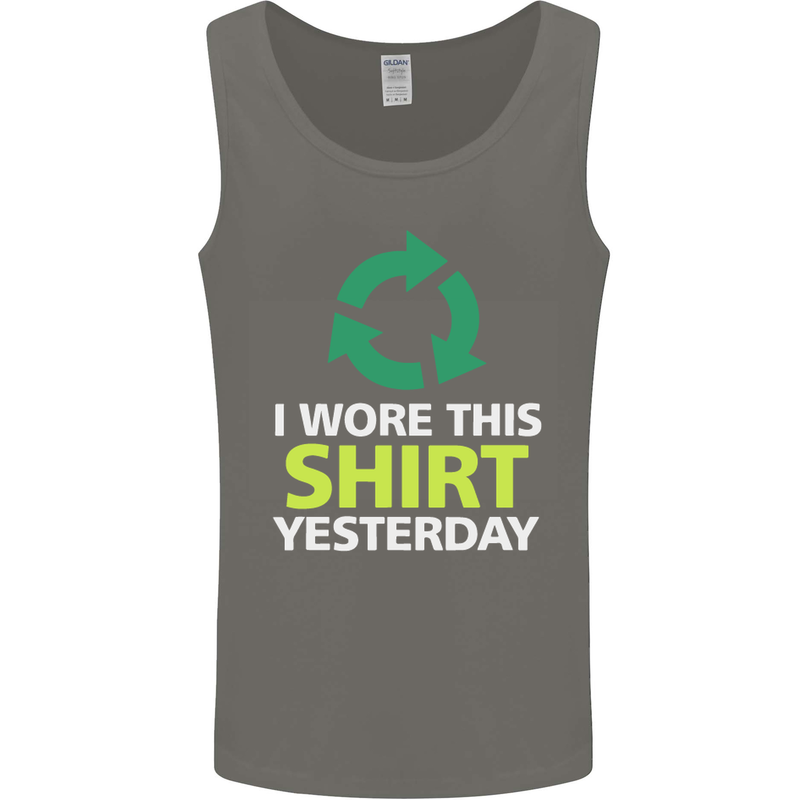 I Wore This Yesterday Funny Environmental Mens Vest Tank Top Charcoal