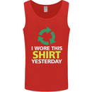 I Wore This Yesterday Funny Environmental Mens Vest Tank Top Red