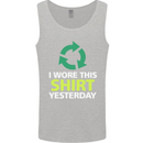 I Wore This Yesterday Funny Environmental Mens Vest Tank Top Sports Grey