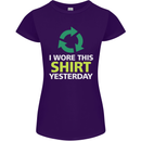 I Wore This Yesterday Funny Environmental Womens Petite Cut T-Shirt Purple