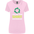I Wore This Yesterday Funny Environmental Womens Wider Cut T-Shirt Light Pink
