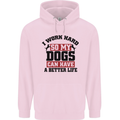 I Work Hard So My Dogs Better Life Funny Childrens Kids Hoodie Light Pink
