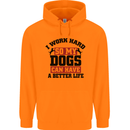 I Work Hard So My Dogs Better Life Funny Childrens Kids Hoodie Orange
