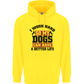 I Work Hard So My Dogs Better Life Funny Childrens Kids Hoodie Yellow