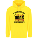 I Work Hard So My Dogs Better Life Funny Childrens Kids Hoodie Yellow