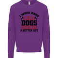I Work Hard So My Dogs Better Life Funny Kids Sweatshirt Jumper Purple