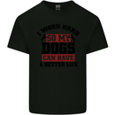 I Work Hard So My Dogs Better Life Funny Kids T-Shirt Childrens Black