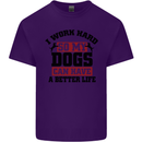 I Work Hard So My Dogs Better Life Funny Mens Cotton T-Shirt Tee Top Purple