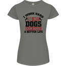 I Work Hard So My Dogs Better Life Funny Womens Petite Cut T-Shirt Charcoal