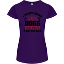 I Work Hard So My Dogs Better Life Funny Womens Petite Cut T-Shirt Purple