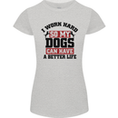 I Work Hard So My Dogs Better Life Funny Womens Petite Cut T-Shirt Sports Grey