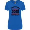 I Work Hard So My Dogs Better Life Funny Womens Wider Cut T-Shirt Royal Blue