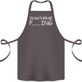 I'd Rather Be Fishing Funny Fisherman ECG Cotton Apron 100% Organic Dark Grey