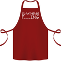 I'd Rather Be Fishing Funny Fisherman ECG Cotton Apron 100% Organic Maroon