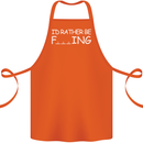 I'd Rather Be Fishing Funny Fisherman ECG Cotton Apron 100% Organic Orange