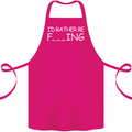 I'd Rather Be Fishing Funny Fisherman ECG Cotton Apron 100% Organic Pink