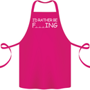 I'd Rather Be Fishing Funny Fisherman ECG Cotton Apron 100% Organic Pink