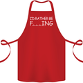 I'd Rather Be Fishing Funny Fisherman ECG Cotton Apron 100% Organic Red