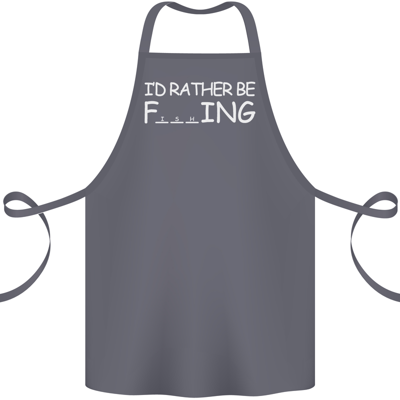 I'd Rather Be Fishing Funny Fisherman ECG Cotton Apron 100% Organic Steel