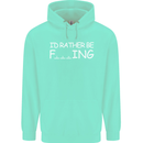 I'd Rather Be Fishing Funny Fisherman ECG Mens 80% Cotton Hoodie Peppermint