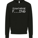 I'd Rather Be Fishing Funny Fisherman ECG Mens Sweatshirt Jumper Black