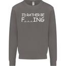I'd Rather Be Fishing Funny Fisherman ECG Mens Sweatshirt Jumper Charcoal