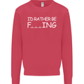 I'd Rather Be Fishing Funny Fisherman ECG Mens Sweatshirt Jumper Heliconia